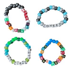 Coheed & Cambria Handmade Stretchy Colorful Lyric Concert Trading Bracelets